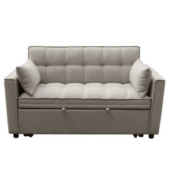 ΚΑΝΑΠΕΣ ΚΡΕΒΑΤΙ 2-ΘΕΣΙΟΣ BORG HM3289.03 ΜΠΕΖ ΥΦΑΣΜΑ 142x94x78Υεκ