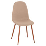 ΚΑΡΕΚΛΑ LEONARDO HM00100.07 ΥΦΑΣΜΑ ΜΠΕΖ ΚΑΙ ΜΕΤΑΛΛΙΚΑ ΠΟΔΙΑ 45x52x85 εκ.