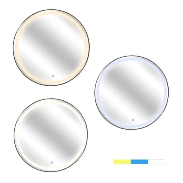 ΚΑΘΡΕΠΤΗΣ ΤΟΙΧΟΥ ΣΤΡΟΓΓΥΛΟΣ ROUNDER HM4503.01 ΑΛΟΥΜΙΝΙΟ ΣΕ ΜΑΥΡΟ-ΦΩΤΙΣΜΟΣ LED Φ80εκ.