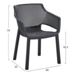 ΠΟΛΥΘΡΟΝΑ ΠΟΛΥΠΡΟΠΥΛΕΝΙΟΥ PEGGY HM6368.02 ΜΑΥΡΟ 60x55x79Υεκ