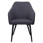 ΠΟΛΥΘΡΟΝΑΚΙ CHARLES HM8522.01 ΜΕ ΥΦΑΣΜΑ ΣΚΟΥΡΟ ΓΚΡΙ PU ΜΑΥΡΟ 57x63x83Υ εκ.