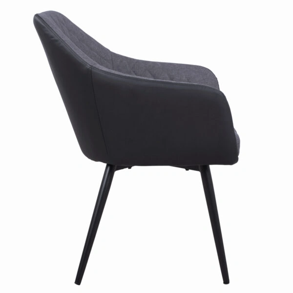 ΠΟΛΥΘΡΟΝΑΚΙ CHARLES HM8522.01 ΜΕ ΥΦΑΣΜΑ ΣΚΟΥΡΟ ΓΚΡΙ PU ΜΑΥΡΟ 57x63x83Υ εκ.