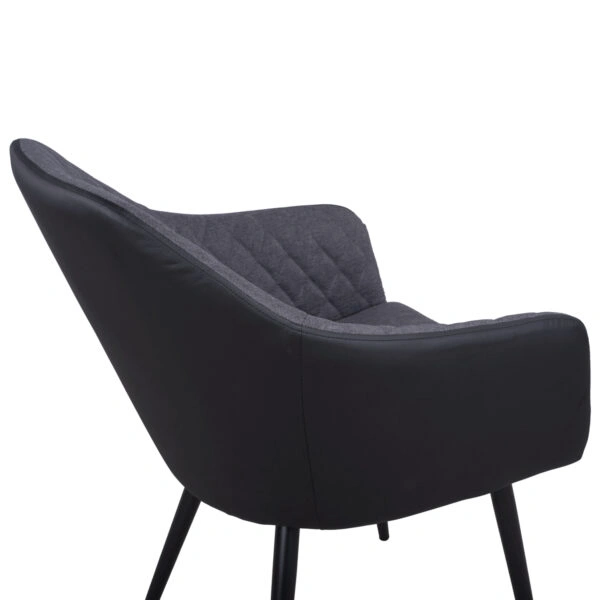 ΠΟΛΥΘΡΟΝΑΚΙ CHARLES HM8522.01 ΜΕ ΥΦΑΣΜΑ ΣΚΟΥΡΟ ΓΚΡΙ PU ΜΑΥΡΟ 57x63x83Υ εκ.