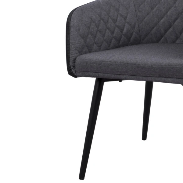 ΠΟΛΥΘΡΟΝΑΚΙ CHARLES HM8522.01 ΜΕ ΥΦΑΣΜΑ ΣΚΟΥΡΟ ΓΚΡΙ PU ΜΑΥΡΟ 57x63x83Υ εκ.