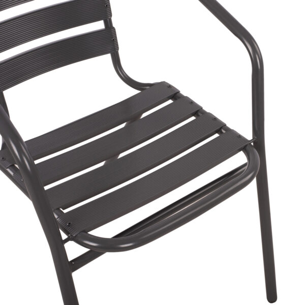 ΣΕΤ 3ΤΜΧ ΜΕ ΤΡΑΠΕΖΙ FIGO 70Χ70Χ72Υ & ΠΟΛΥΘΡΟΝΕΣ LAURA ΓΚΡΙ ΧΡΩΜΑ HM10469