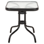 ΤΡΑΠΕΖΙ ΒΟΗΘΗΤΙΚΟ FIGO HM6067.03 ΜΕΤΑΛΛΙΚΟ ΜΑΥΡΟ-ΓΥΑΛΙΝΗ ΕΠΙΦΑΝΕΙΑ 45x45x50Yεκ