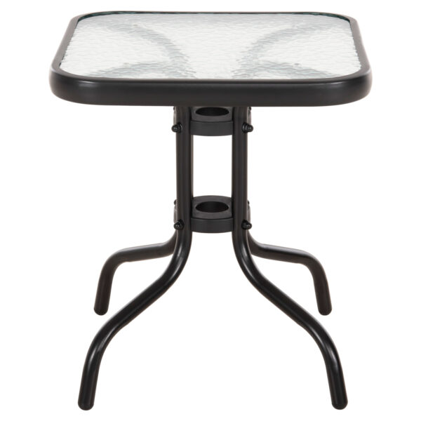 ΤΡΑΠΕΖΙ ΒΟΗΘΗΤΙΚΟ FIGO HM6067.03 ΜΕΤΑΛΛΙΚΟ ΜΑΥΡΟ-ΓΥΑΛΙΝΗ ΕΠΙΦΑΝΕΙΑ 45x45x50Yεκ