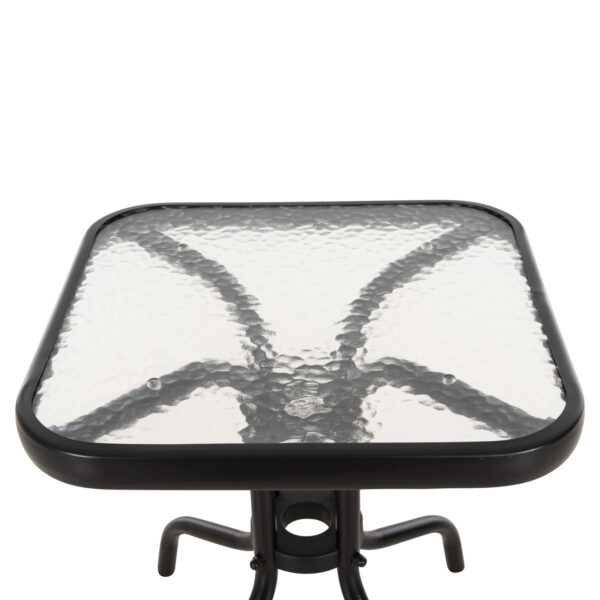 ΤΡΑΠΕΖΙ ΒΟΗΘΗΤΙΚΟ FIGO HM6067.03 ΜΕΤΑΛΛΙΚΟ ΜΑΥΡΟ-ΓΥΑΛΙΝΗ ΕΠΙΦΑΝΕΙΑ 45x45x50Yεκ