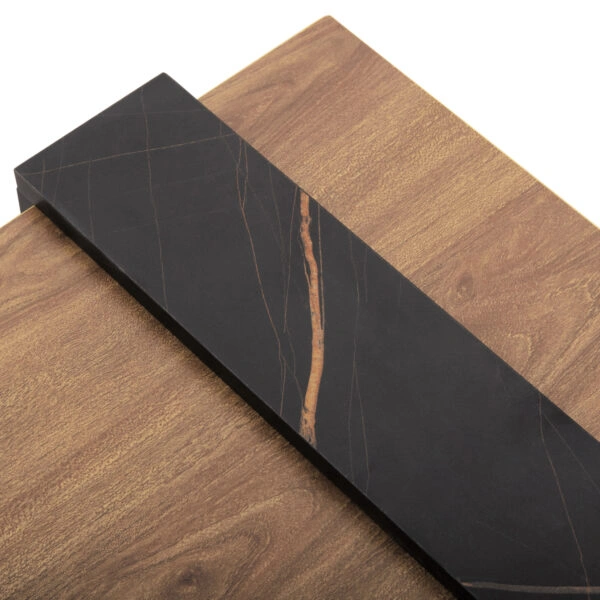 ΤΡΑΠΕΖΙ ΣΑΛΟΝΙΟΥ WILMA HM8950.12 ΜΕΛΑΜΙΝΗ ΣΕ ΦΥΣΙΚΟ-ΜΑΥΡΟ ΜΑΡΜΑΡΟ 80Χ50Χ35Υεκ.