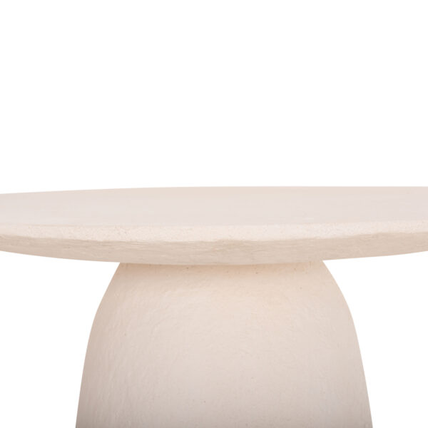 ΤΡΑΠΕΖΙ ΤΡΑΠΕΖΑΡΙΑΣ ΣΤΡΟΓΓΥΛΟ SEPPO HM18154.02 FIBER CEMENT ΛΕΥΚΟ--Φ119,5x75,5Υεκ.