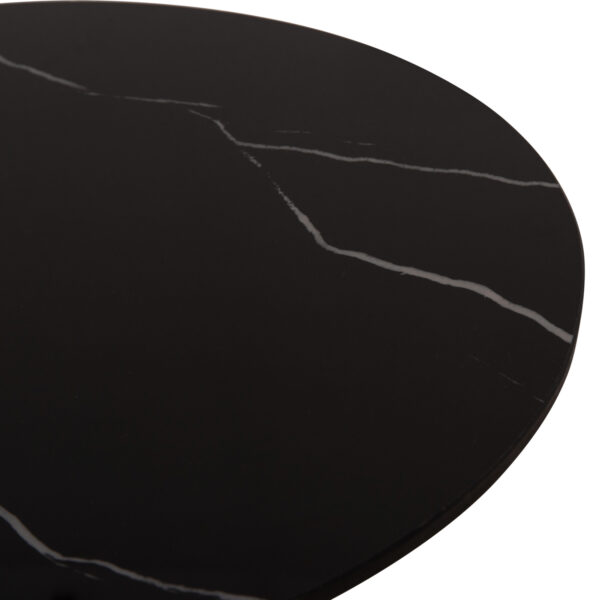 ΤΡΑΠΕΖΙA ΣΑΛΟΝΙΟΥ 2ΤΜΧ DIEN HM9926 ΜΕΤΑΛ.ΒΑΣΕΙΣ & ΚΕΡΑΜΙΚΟ TOP-ΜΑΥΡΟ Φ56 & Φ43 εκ.