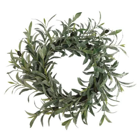 ΔΙΑΚΟΣΜΗΤΙΚΟ ΣΤΕΦΑΝΙ ΕΛΙΑΣ ΠΡΑΣΙΝΟ ΠΑΓΟΥ - Φ50x12cm 12ΚΙΒ