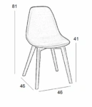 Καρέκλα Τραπεζαρίας Ξύλινη 4τμχ Loft Plus Μαύρο PP 46x48x44-83εκ. - ΞΥΛΟ/PP - ΜΑΥΡΟ