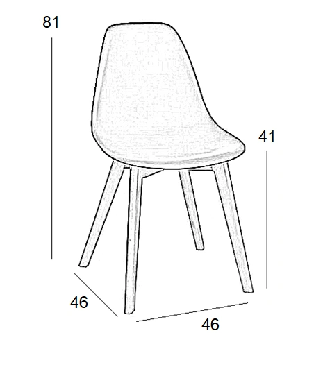 Καρέκλα Τραπεζαρίας Ξύλινη 4τμχ Loft Plus Μαύρο PP 46x48x44-83εκ. - ΞΥΛΟ/PP - ΜΑΥΡΟ