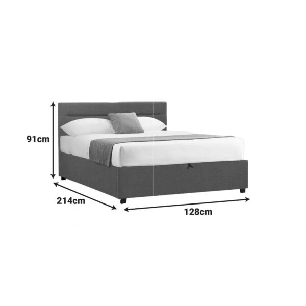 Κρεβάτι Molito  ύφασμα σε ανθρακί απόχρωση με αποθηκευτικό χώρο120x200εκ