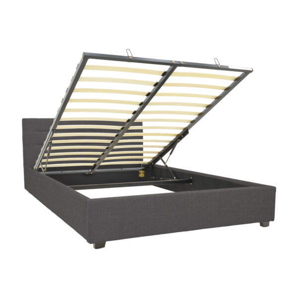 Κρεβάτι Molito  ύφασμα σε ανθρακί απόχρωση με αποθηκευτικό χώρο160x200εκ