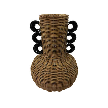 ARUNDO ΒΑΖΟ 24x24x35cm RATTAN ΦΥΣΙΚΟ ΦΥΣΙΚΟ ΜΑΥΡΟ