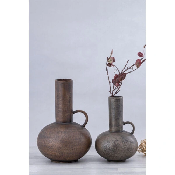 STEEL SHINE ΒΑΖΟ 18x18x27 ΑΛΟΥΜΙΝΙΟ ΓΚΡΙ ΑΝΤΙΚΕ