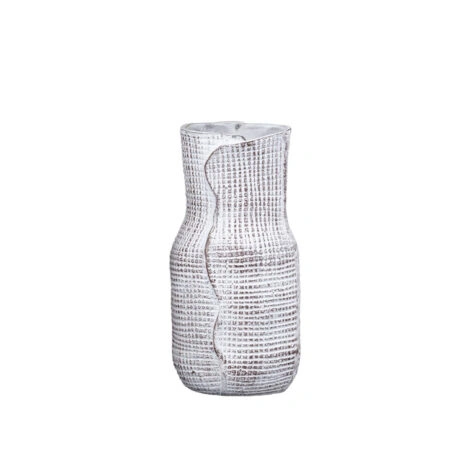 VEIL ΒΑΖΟ 13x13x25.5cm ΑΛΟΥΜΙΝΙΟ ΑΣΠΡΟ ΚΑΦΕ ΣΚΟΥΡΟ