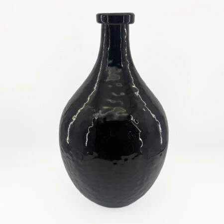 FLACON ΒΑΖΟ 27.5x27.5x46cm ΓΥΑΛΙ ΜΑΥΡΟ