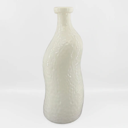 ROMAIN ΒΑΖΟ 15.5x15.5x40cm ΓΥΑΛΙ ΑΣΠΡΟ