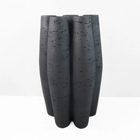 ORIN II ΒΑΖΟ 23x15.5x38cm RESIN ΜΑΥΡΟ