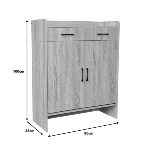 Παπουτσοθήκη Gazen  12 ζεύγων με συρτάρια σε φυσική απόχρωση 80x33x100εκ