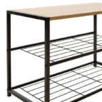 Παπουτσοθήκη Ramon  6 ζευγών φυσικό-μαύρο 63x30x43εκ