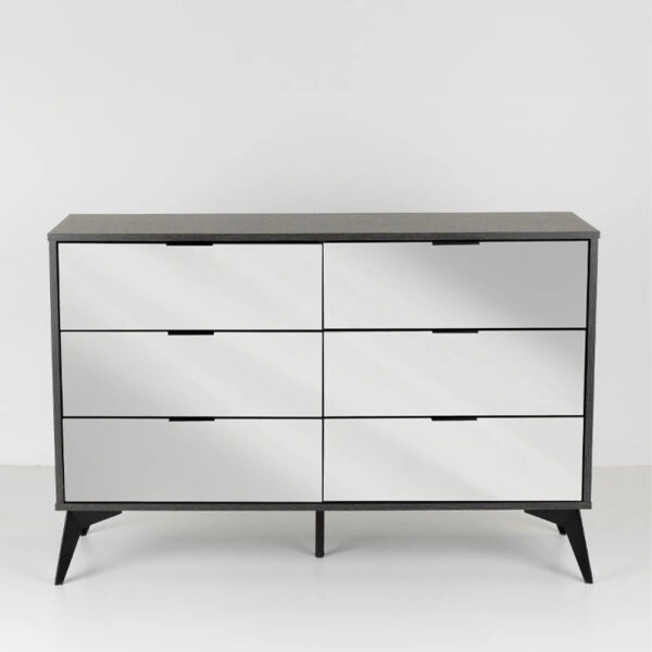 SPECCHIO ΣΥΡΤΑΡΙΕΡΑ 6ΣΥΡΤΑΡΙΑ ΜΑΥΡΟ OAK ΚΑΘΡΕΠΤΗΣ 120x39xH80cm