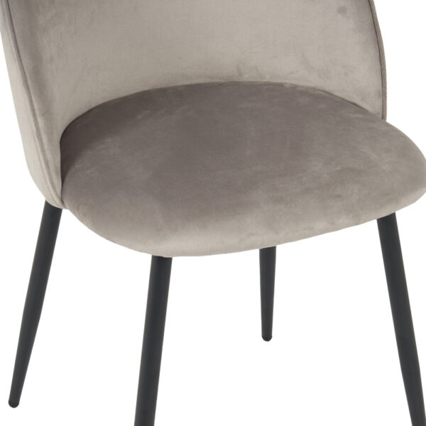 Καρέκλα Perch  βελούδο σε γκρι απόχρωση με μαύρα μεταλλικά πόδια 50x43x82εκ