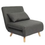 Πολυθρόνα Κρεβάτι ArteLibre VERA Γκρι Σκούρο Ύφασμα/Ξύλο 79x80x89cm