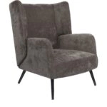 Πολυθρόνα ArteLibre NORA Γκρι Ύφασμα/Μέταλλο 100x80x89cm