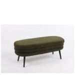 Παγκάκι Ottoman ArteLibre TONDO Πράσινο Ύφασμα Teddy/Μέταλλο 42x112x44cm