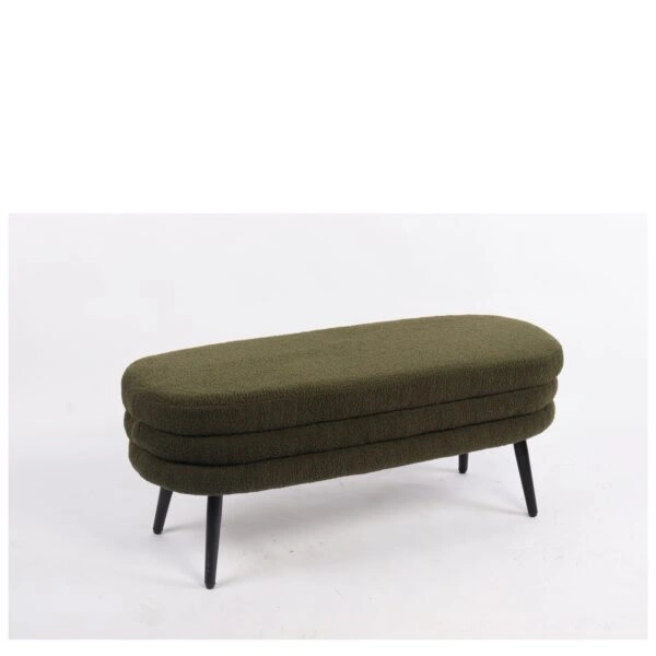 Παγκάκι Ottoman ArteLibre TONDO Πράσινο Ύφασμα Teddy/Μέταλλο 42x112x44cm