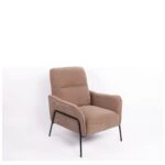 Πολυθρόνα ArteLibre ELAN Taupe Ύφασμα Κοτλέ/Μέταλλο 94x77x82cm