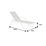 Ξαπλώστρα με μπράτσα Attain  λευκό αλουμίνιο και textilene σε μπεζ απόχρωση 191x64x32εκ