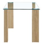 Τραπέζι Τραπεζαρίας ArteLibre ASHMOOR Φυσικό Γυαλί/Ξύλο 140x80x75cm