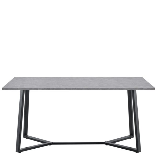 Τραπέζι Τραπεζαρίας ArteLibre DUNSMERE Γκρι Μάρμαρο/Μαύρο Μέταλλο/Μοριοσανίδα 160x90x75cm