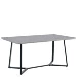 Τραπέζι Τραπεζαρίας ArteLibre DUNSMERE Γκρι Μάρμαρο/Μαύρο Μέταλλο/Μοριοσανίδα 160x90x75cm