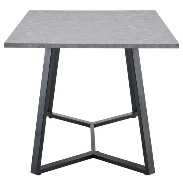 Τραπέζι Τραπεζαρίας ArteLibre DUNSMERE Γκρι Μάρμαρο/Μαύρο Μέταλλο/Μοριοσανίδα 160x90x75cm