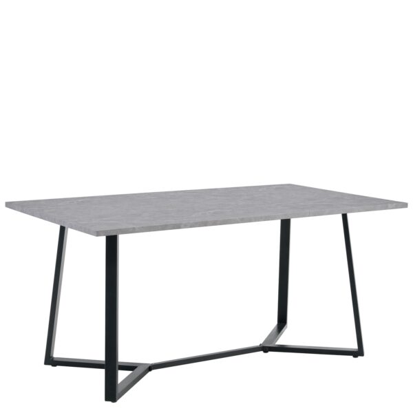 Τραπέζι Τραπεζαρίας ArteLibre DUNSMERE Γκρι Μάρμαρο/Μαύρο Μέταλλο/Μοριοσανίδα 160x90x75cm