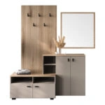Έπιπλο εισόδου Ebro  σε oak-cappuccino απόχρωση 150.3x41.2x204.7εκ