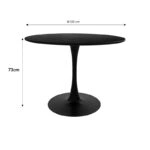 Τραπεζαρία Balou-Julita σετ 5τεμ  MDF και pp σε μαύρη-φυσική απόχρωση Φ100x73εκ