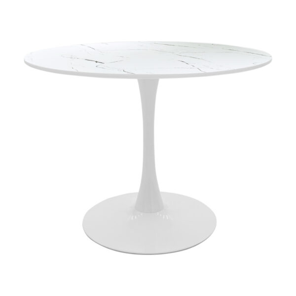 Τραπεζαρία Balou-Parker  σετ 5τεμ λευκό-μπεζ Φ120x73εκ