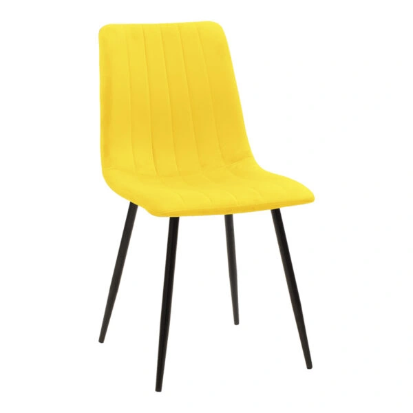Τραπεζαρία Balou-Noor  σετ 5τεμ MDF μαύρο-κίτρινο Φ120x73εκ