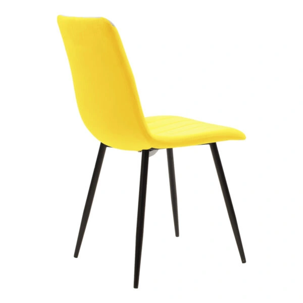 Τραπεζαρία Balou-Noor  σετ 5τεμ MDF μαύρο-κίτρινο Φ120x73εκ