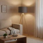 Φωτιστικό δαπέδου PWL-1060 Ε27 φυσικό-γκρι Φ38x140εκ