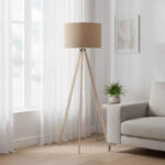 Φωτιστικό δαπέδου PWL-1060  Ε27 φυσικό-μόκα Φ38x140εκ