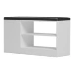 Παπουτσοθήκη-σκαμπό Deboule  8 ζευγών σε λευκή-μαύρη απόχρωση 90x30x46εκ