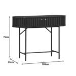 Κονσόλα Zakro  MDF-μέταλλο σε μαύρη απόχρωση 100x35x75εκ